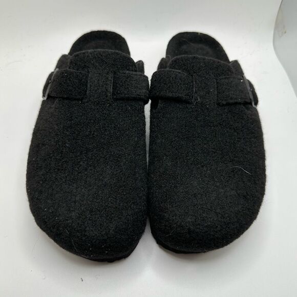 CUSHIONAIRE Women's Hana Cork Footbed Clog with +Comfort 9 BLACK WOOL NEW - Picture 2 of 7